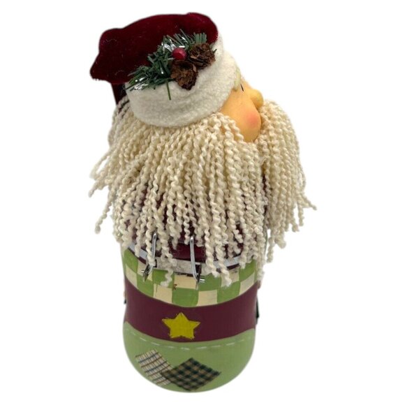Santa Boot Cookie Jar With Festive Design Ceramic & Wool Blend Holiday Decor - Picture 5 of 5